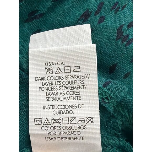 Calvin Klein Jeans Womens Teal Cotton Blend Patterned Tunic Top Sz L - Picture 10 of 14